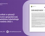 Komunikat o sytuacji społeczno-gospodarczej województwa lubelskiego wrzesień 2022 r. Foto