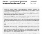 Komunikat o sytuacji społeczno-gospodarczej województwa lubelskiego marzec 2020 r. Foto