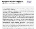 Komunikat o sytuacji społeczno-gospodarczej województwa lubelskiego marzec 2020 r. Foto