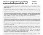 Komunikat o sytuacji społeczno-gospodarczej województwa lubelskiego listopad 2020 r. Foto
