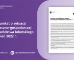 Komunikat o sytuacji społeczno-gospodarczej województwa lubelskiego sierpień 2022 r. Foto