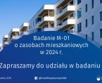Badanie M-01 o zasobach mieszkaniowych w 2024 r. 3.03.2025 – 31.03.2025 Foto
