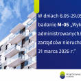 Badanie M-05 „Wykaz budynków mieszkalnych administrowanych/zarządzanych przez zarządców nieruchomości według stanu na 31 marca 2026 r.” Foto